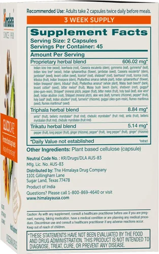 Miniatura 2 de Himalaya GlucoCare - Metabolismo de la glucosa a base de hierbas y apoyo pancreático con melón amargo, gimnasia, trifala y cúrcuma - Soporte natural