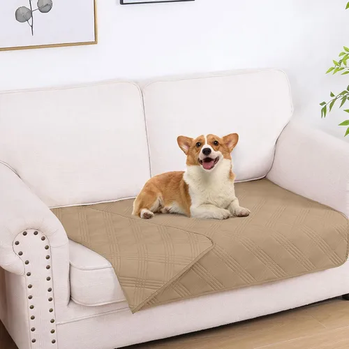 Miniatura 26 de hyha Manta impermeable para perros, manta reversible para cama de mascotas, funda suave para sofá/sillón lavable para perros, fundas impermeables