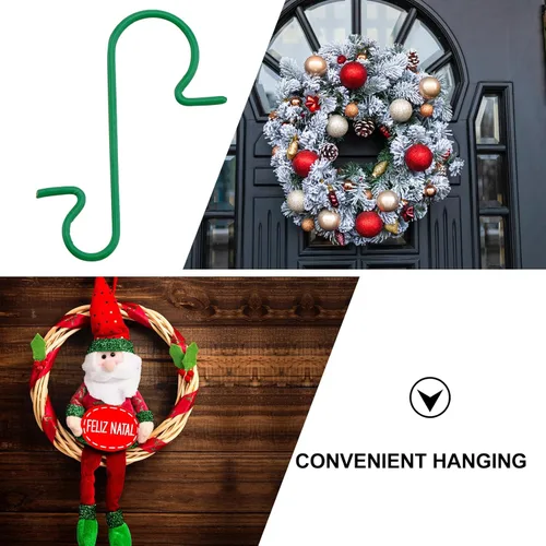 Miniatura 3 de DOITOOL 150 ganchos de adorno de Navidad, ganchos verdes para adornos de árbol de Navidad, ganchos de alambre de metal en forma de S para bolas