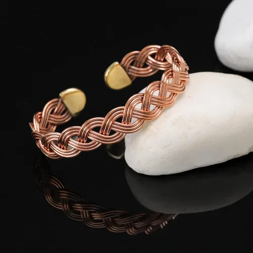 Miniatura 27 de Handmade Elegant Copper Bracelet for Women - Pure Copper Bracelet for Pain Relief and Stress Relief - Adjustable Entwisted Copper Bracelet to Fit