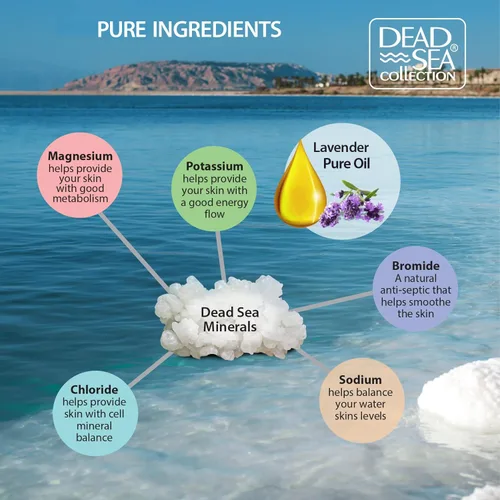 Miniatura 2 de Dead Sea Collection Sales de baño con almendra y vainilla – Sal pura del Mar Muerto y aceite de almendras dulces – Nutritiva calmante y relajante