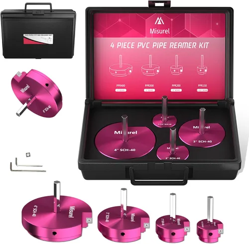 Miniatura 10 de Kit de escariador de tubería de PVC de 7 piezas con 3/4 pulgadas, 1 pulgada, 1-1/4 pulgadas, 1-1/2 pulgadas, 2 pulgadas, 3 pulgadas, 4 pulgadas, 2