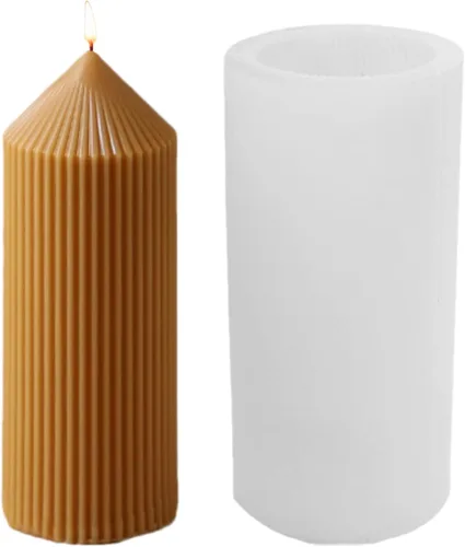 Miniatura 10 de Molde de vela de silicona con columna curvada geométrica cónica 3D, molde en forma de cono en espiral 3D de 4.8 pulgadas para hacer velas, aroma