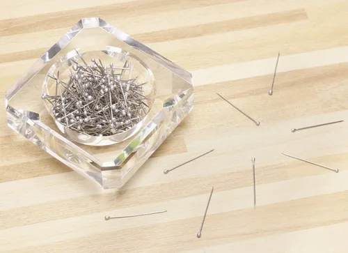 Miniatura 3 de Shapenty Alfileres de acolchado rectos de acero inoxidable de 1.024 in/1 pulgada, alfileres de cabeza de bola de satén fino para manualidades