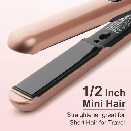 Miniatura 3 de JAETON Plancha plana pequeña de 0.7 pulgadas, mini alisador y rizador de pelo 2 en 1,30 segundos, rizador de viaje de doble voltaje, para cabello