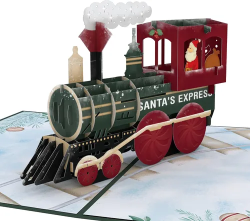 Miniatura 12 de Lovepop Tarjeta desplegable de Navidad para ella y él, tarjetas de felicitación navideñas 3D para niños, niñas, hombres, mujeres, motocicleta
