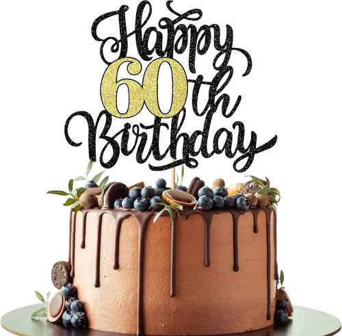 Miniatura 30 de Decoración para tarta de cumpleaños número 100, decoración de pastel de cumpleaños con purpurina negra y dorada, suministros de decoración de 100