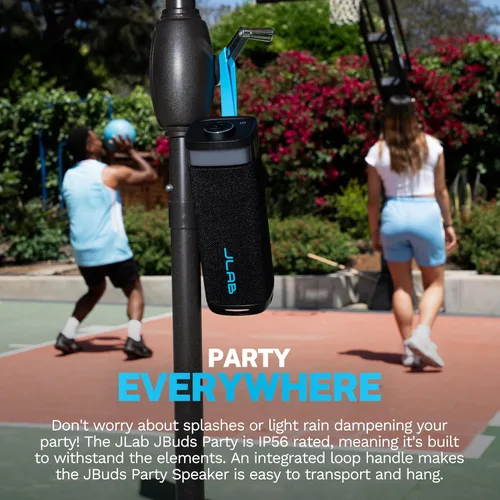 Miniatura 6 de JLab JBuds Party - Altavoz Bluetooth Portátil, 2 Controladores de Rango Completo + 2 Woofers Pasivos, IP56 Resistente al Agua, 12 Horas