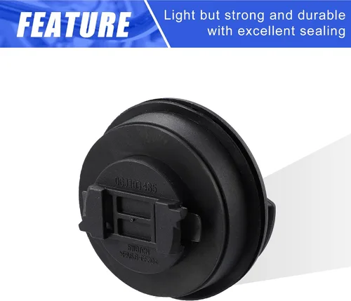 Miniatura 4 de X AUTOHAUX Tapa del depósito de combustible del motor, tapa de tapón de llenado de gasóleo, reemplazo 06C103485P 03C103485A para Volkswagen Golf