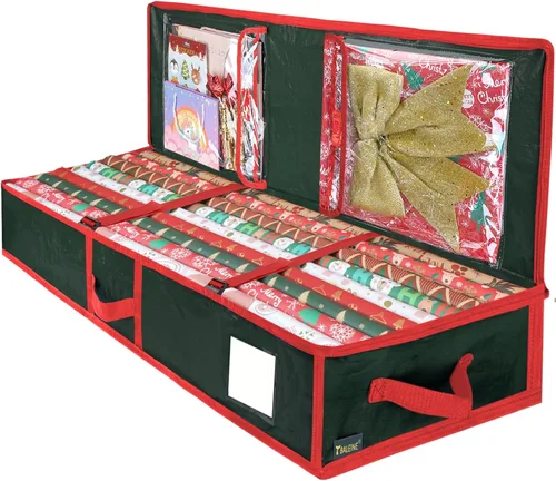 Miniatura 11 de BALEINE Bolsa de almacenamiento de papel de regalo de Navidad, bolsa de almacenamiento de polietileno duradera de 40 pulgadas con particiones