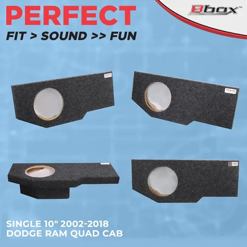 Miniatura 6 de Atrend Bbox - Caja sellada de subwoofer individual de 10 pulgadas, compatible con Dodge Ram Quad Cab 2002 - 2018, cajas y carcasas de subwoofer