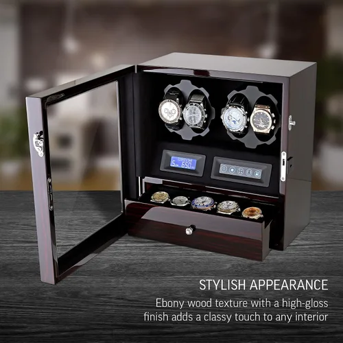 Miniatura 2 de 4 Watch Winder with 5 Watch Storage Space, LCD Display, Touch Control and Interior Light