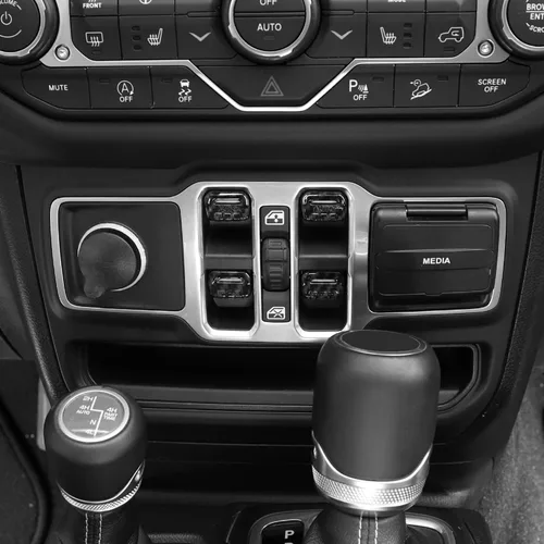 Miniatura 2 de Jimen Compatible con Jeep Wrangler JL JLU 2018-2023 y Jeep Gladiator JT 2020-2023, 4 piezas de cubiertas de interruptor de botón para ventana