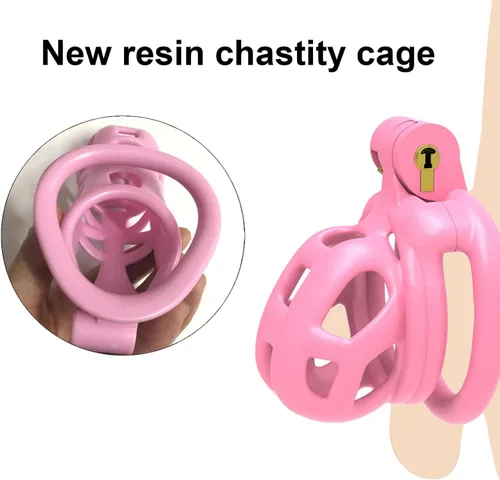 Miniatura 2 de Dispositivo de castidad masculina jaula para pene de resina 2.0, dispositivo de castidad masculina con 4 anillos para el pene, jaula de castidad