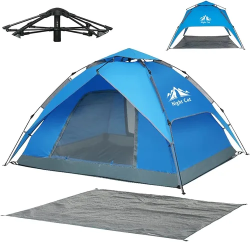 Miniatura 10 de Night Cat Tiendas emergentes instantáneas para 2-3 personas con lona de huella, fácil instalación, tienda de campaña con sobretecho de doble capa