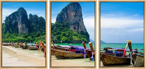 Miniatura 127 de wall26 Lienzo enmarcado para pared, juego de arte exótico tropical, océano, mar, avión, puesta de sol, transporte, fotografía, realismo, decorativo