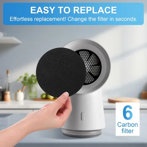 Miniatura 5 de Capoda Juego de 6 filtros de repuesto de carbono para campanas extractoras portátiles, filtros circulares de carbón activado para eliminación