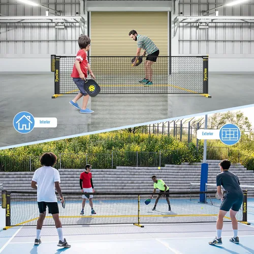 Miniatura 4 de Portable Pickleball Net for Driveway, 22 FT Regulation Size & 11 FT Half Court Size Pickle Ball Net with Ball Collector, 2-in-1 Pickle Ball Net with