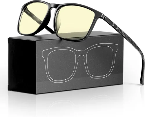 YDAOWKN Blue Light Blocking Glasses Men Computer Gaming Glasses Lightweight Anti Eyestrain Eye Protection