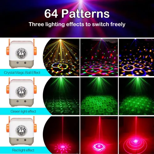 Miniatura 2 de DJANT Luces de bola de discoteca para fiesta de DJ, proyector de luces estroboscópicas de escenario, activado por sonido con control remoto