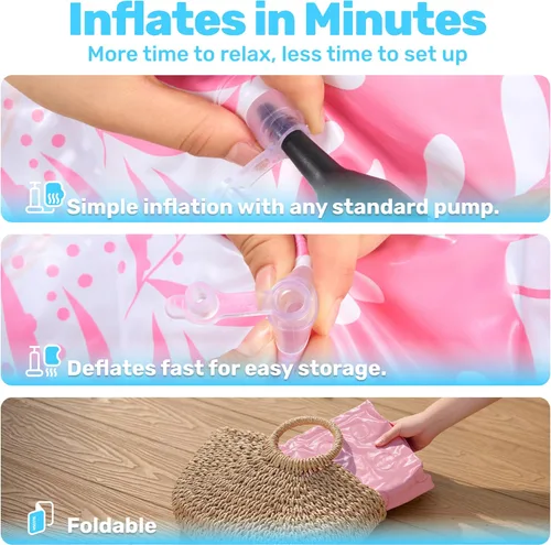Miniatura 4 de SLOOSH Piscina inflable para niños, piscina de 36 x 11 pulgadas con piso de almohadilla suave para niños y niños pequeños, piscina redonda inflable
