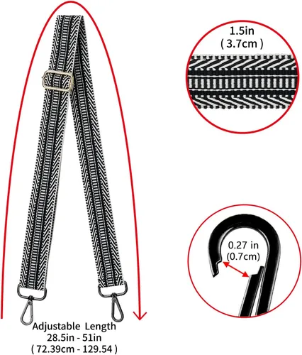 Miniatura 176 de ZOOEASS Hebillas de níquel Correa ancha para el hombro ajustable de repuesto para cinturón de pistola, hebilla de guitarra estilo bandolera