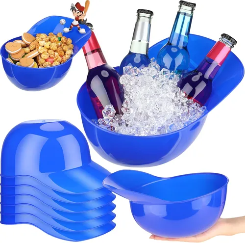 Miniatura 16 de Tanlade Casco de béisbol de plástico grande de 72 onzas, cuencos de béisbol, cuencos para aperitivos, helado, postre para trabajadores de Rojo