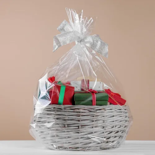 Miniatura 4 de Morepack Bolsas retráctiles para cestas de regalo, 24 x 30 pulgadas, bolsas retráctiles de PVC transparente para regalo, paquete de 5