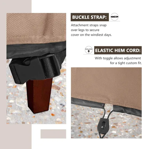 Miniatura 4 de ULTCOVER Cubierta otomana impermeable para patio, rectangular, para exteriores, tamaño 26 pulgadas de largo x 20 pulgadas de ancho x 18 pulgadas