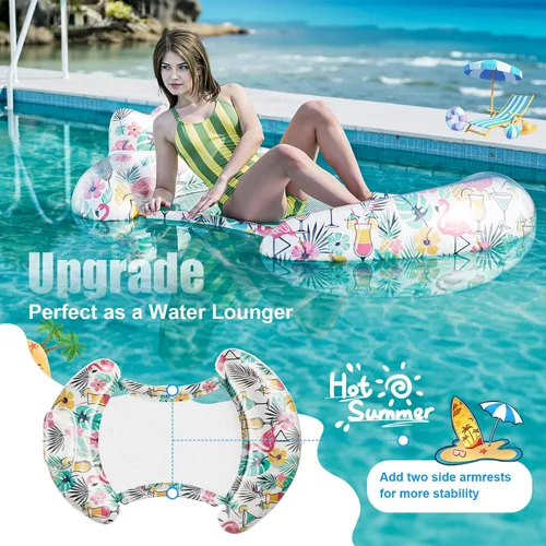 Miniatura 8 de Pool Floats Adult - Inflatable Pool Lounger, Pool Lounger Chairs for Relaxation, Floating Water Lounger Chairs Summer Water Sun Tanning for Swimming