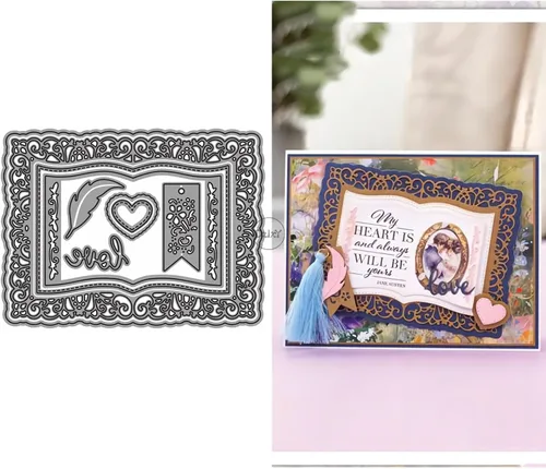 Miniatura 29 de DzIxY Juego de troqueles de corte de metal de encaje con flores antiguas para hacer tarjetas, juegos de troqueles de papel de gofrado, plantillas