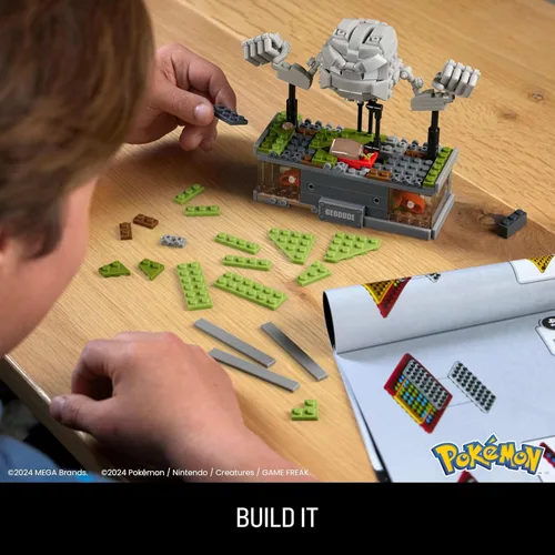 Miniatura 6 de MEGA - Juego de juguetes de construcción Pokémon, mini geodude movimiento con 355 piezas, 5 pulgadas de alto, brazos y boca móviles, coleccionable