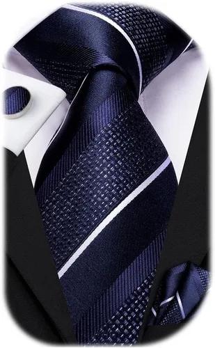 Miniatura 78 de Dubulle Corbata tejida de cachemira para hombre y gemelos de pañuelo para hombre, conjunto de gemelos para boda formal y negocios