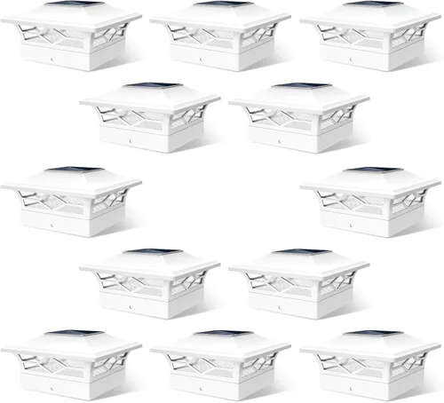 Miniatura 10 de Luces Solares para Tapas de Postes Exteriores Paquete de 4, Impermeables, Alimentadas por Energía Solar, Luces para Postes de Terraza y Valla