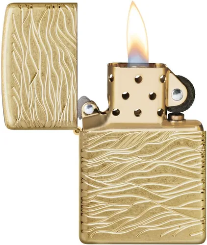 Miniatura 4 de Zippo Encendedor de Bolsillo de Latón Armor Pulido con Diseño de Ondas de Lujo