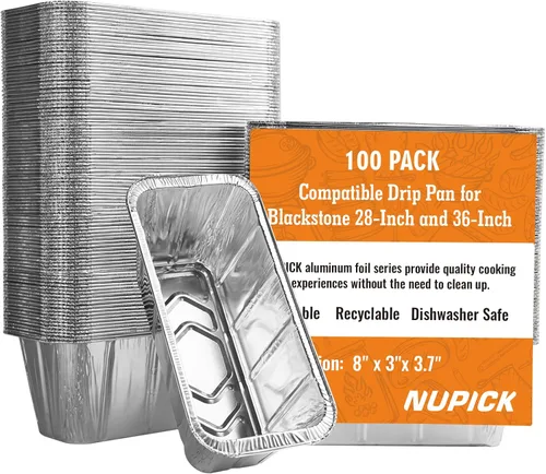 Miniatura 12 de NUPICK Paquete de 40 forros para vasos de grasa para Blackstone de 17"/28"/36", forros de bandeja de goteo para Blackstone 5017, forro de bandeja