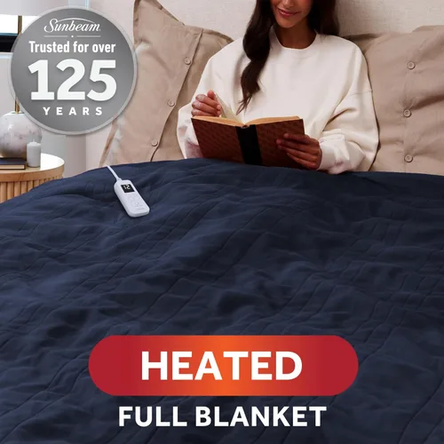 Miniatura 2 de Sunbeam Manta eléctrica ultra de forro polar Royal de tamaño completo, 84" x 72", 12 ajustes de calor, apagado automático seleccionable de 12 horas