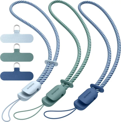Miniatura 12 de SURPHY Paquete de 3 correas de muñeca para teléfono con lengüeta de sujeción para teléfono celular, correa para teléfono celular, correa para A