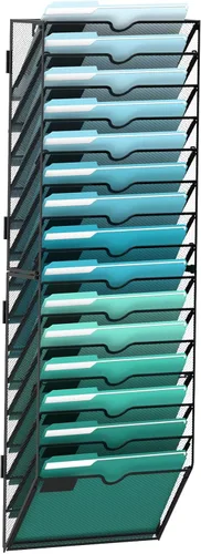 Miniatura 14 de SUPEASY Organizador de archivos de pared de 6 niveles, archivos de pared colgantes para papeles, carpetas, revistas, organizador de pared