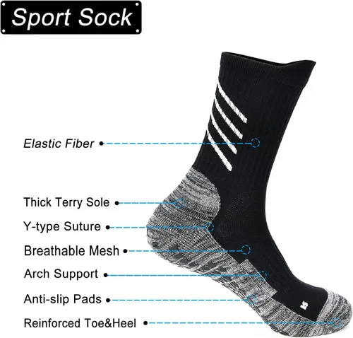 Miniatura 2 de GOGOGOAL Calcetines atléticos antideslizantes para hombres y mujeres, calcetines de fútbol antideslizantes para fútbol, baloncesto, yoga, gimnasio