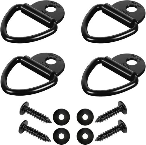 Miniatura 9 de Anclajes de amarre de carga, 10 piezas de anillo en V de acero de 2 pulgadas de diámetro, anclaje para remolque para carga en camiones, camionetas