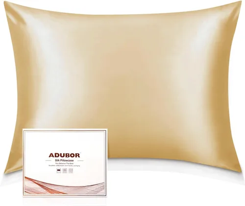 Miniatura 9 de Adubor Funda de almohada 100% de seda, fundas de almohada de seda de morera, 22 fibras de grado Momme 6A, funda de almohada de seda para la salud