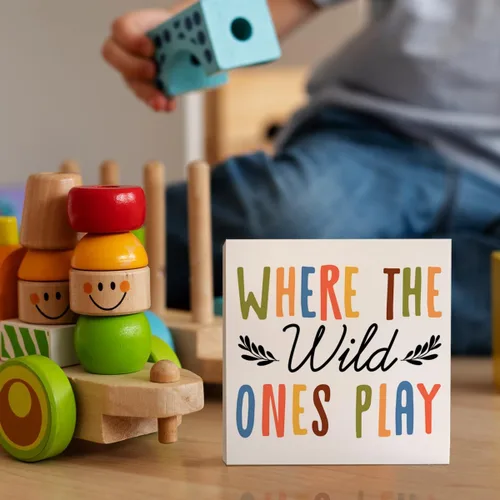Miniatura 5 de Letrero de madera para decoración de escritorio de sala de juegos, habitación de juguetes, dormitorio de niños, regalo de guardería para bebé, niño