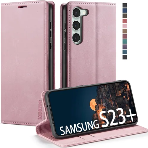 Miniatura 10 de Funda para Samsung Galaxy S23 5G, funda tipo cartera para Samsung Galaxy S23 5G con bloqueo RFID, tarjetero y función atril magnético, funda