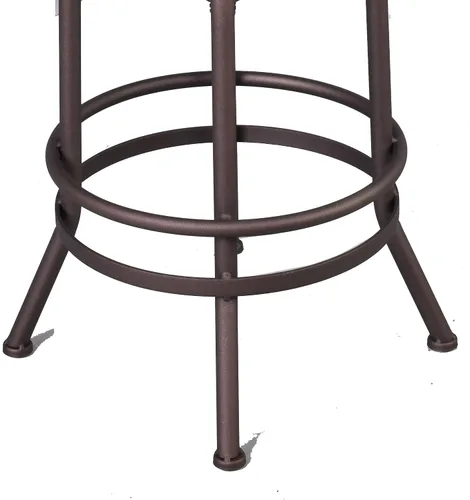 Miniatura 6 de Taburete de bar industrial, de 26 a 32 pulgadas, ajustable, giratorio, de piel sintética, taburete de bar con reposapiés, para cocina, comedor, pub