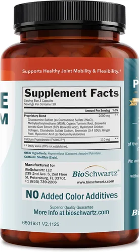 Miniatura 8 de Suplemento de apoyo articular de glucosamina y condroitina MSM - Péptidos de colágeno, cúrcuma y jengibre, ácido hialurónico, sulfato de glucosamina
