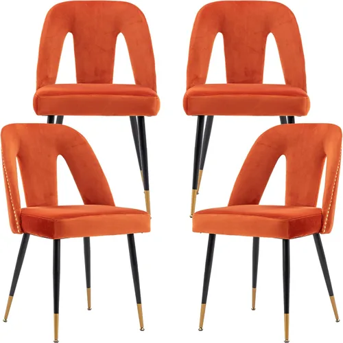 Miniatura 10 de ODUSE-DAILY Juego de 2 sillas de comedor de terciopelo, juego de 2, sillas de cocina y comedor, tapizadas de terciopelo, ribete de cabeza de clavo