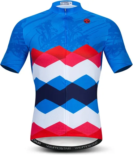 Miniatura 124 de Weimostar Hombre Ciclismo Jersey Manga Corta Bicicleta Ropa Multicolor Diamante