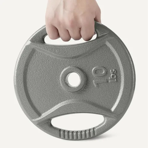 Miniatura 3 de Amazon Basics Placas de peso de agarre de 1 pulgada, hierro fundido, entrenamiento de fuerza, gimnasio en casa