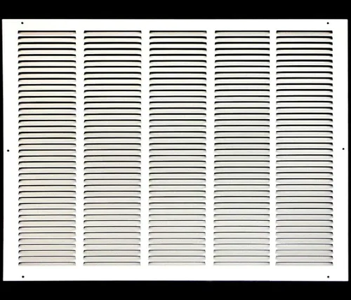 Miniatura 89 de HVAC Premium 30' x 10' [Abertura de conducto] Rejilla de aire de retorno de acero estampado plano - Pared lateral y techo - Cubierta de conducto